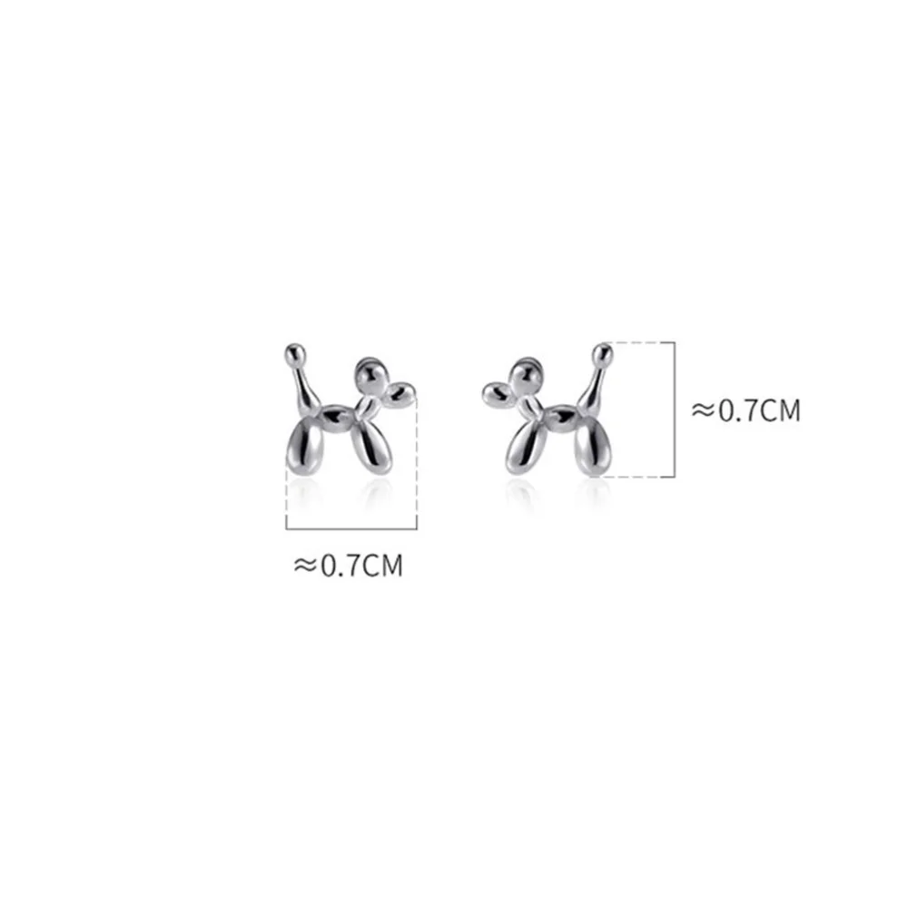 NEW Unisex Gold-Plated S925 Balloon Dog Stud Earrings,‎ 0.7cm